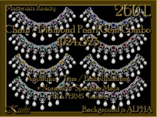 Chain Diamond Pearl Gem COMBO 1024x523 Applique/Jewel/Embellishment/Trim with Alpha Full Perms Materials Ready
