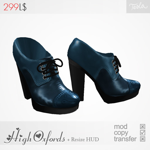 - TESLA - High Heel Oxfords *Blue*
