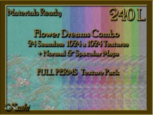 Flower Dreams Combo Beaded & Jewelled Seamless Textures Materials Ready Full Perms 1024x1024 Tileable 