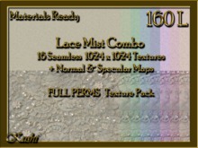 Lace Mist Combo Beaded & Jewelled Seamless Textures Materials Ready Full Perms 1024x1024 Tileable 