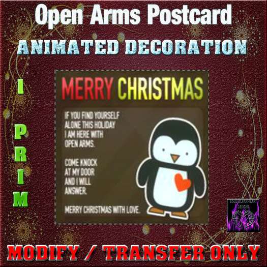 BBD - Animated Holiday Postcard Open Arms!