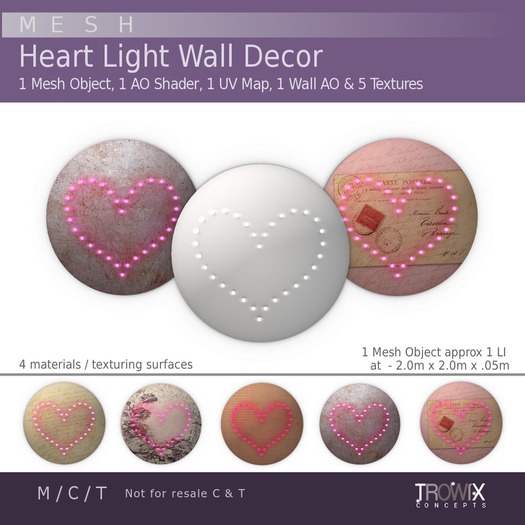 Trowix - Heart Light Wall Decor Mesh Pack