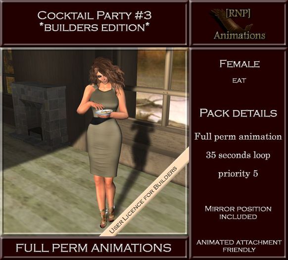 [RNP] Cocktail Party #3_Female - Eat - Full Perm Animation