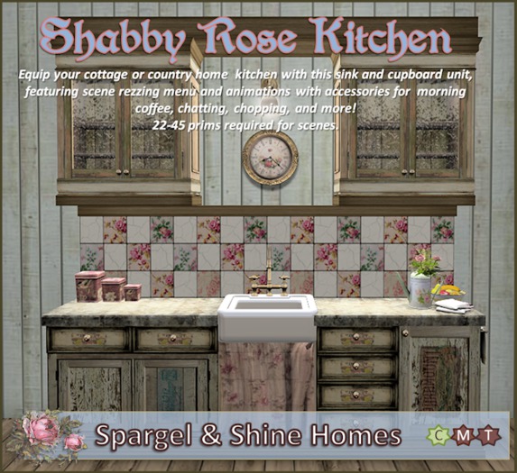 Second Life Marketplace Shabby Rose Kitchen Unit