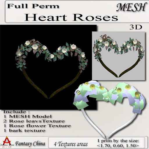 Full Perm Heart Roses
