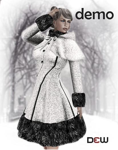 "DEW" Hooded Cape Coat demo