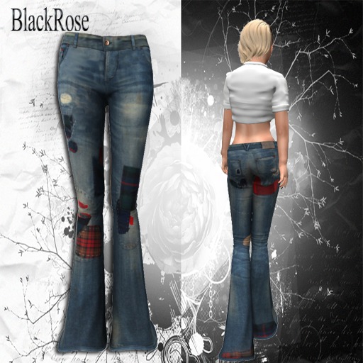 BlackRose Flare Pants Patchwork