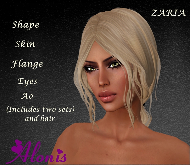 **Alonis** ZARIA, skin, shape, eyes, ao, tabs,includes two sets