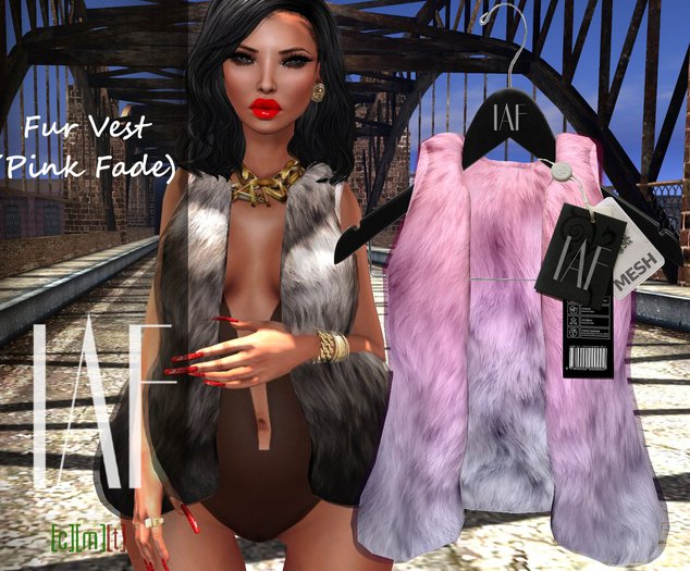 IAF Fur Vest (Pink Fade)