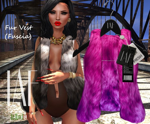 IAF Fur Vest (Fuscia)