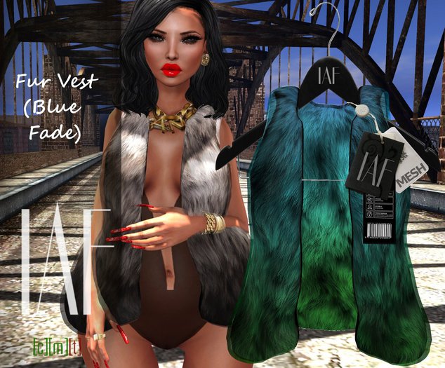 IAF Fur Vest (Blue Fade)