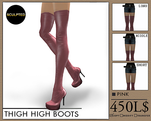 J's Thigh High BOOTS* Pink