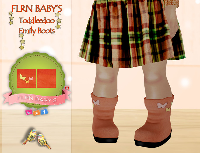 {FLRN Baby's} Emily Boots V1 Orange