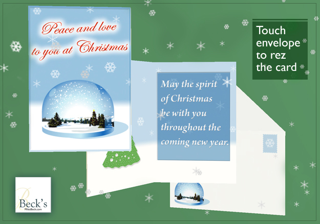 Snow Globe Christmas Card   Envelope from Beck's