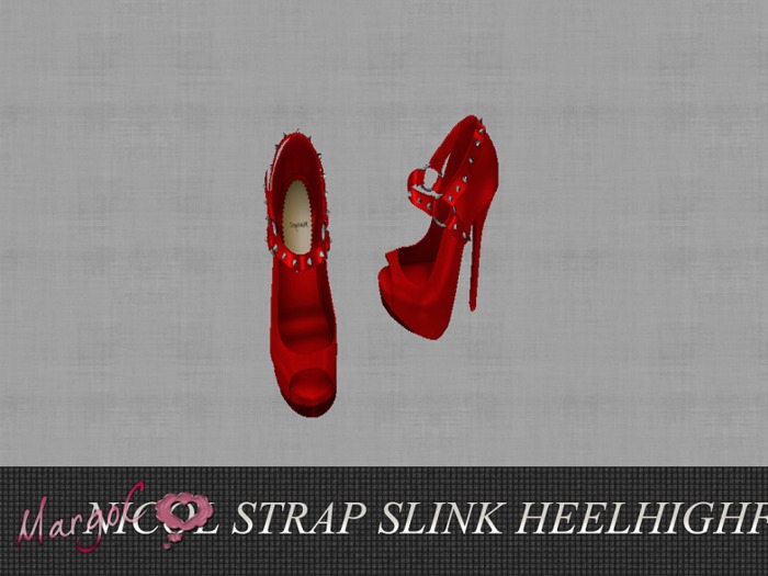 Demo NICOL STRAP SLINK SHOES HIGH FEET RED - MargoC