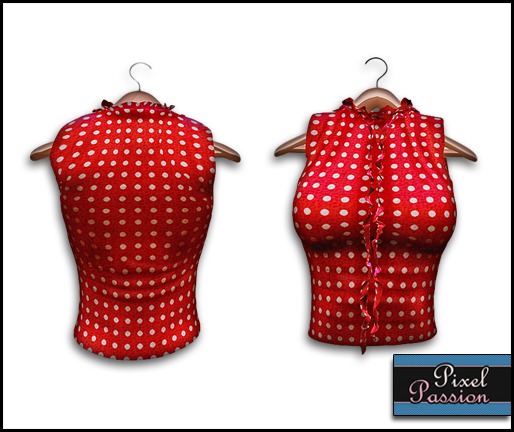 70s Blouse Red - Pixel Passion