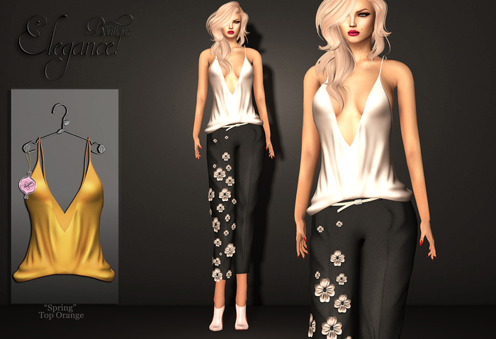 Elegance Boutique - Mesh Top - "Spring" - Orange