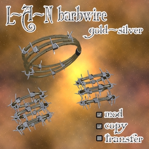 L-A-N Barbwire gold-silver