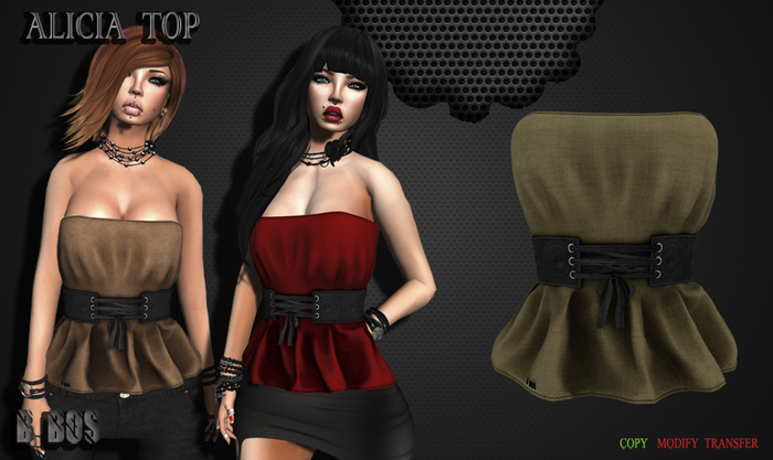 B BOS -Alicia Top-Olive-