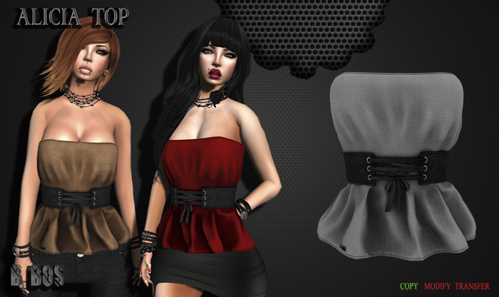 B BOS -Alicia Top-Grey-