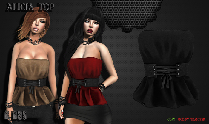 B BOS -Alicia Top-Black-