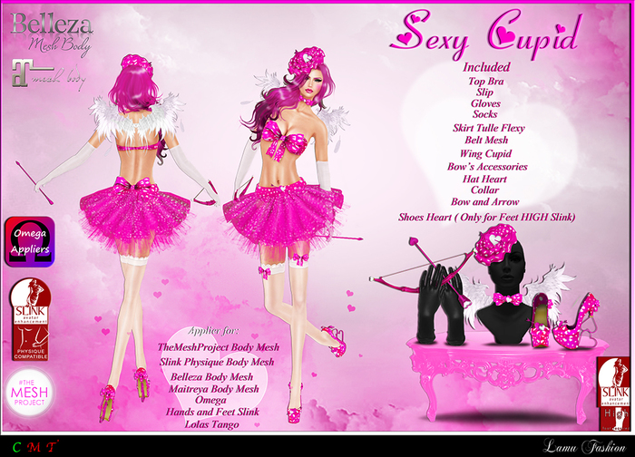 -Lamu Fashion-Outfit Sexy Cupid* Apply Omega TheMeshProject and Slink Physique,Belleza,Maitreya,Lolas tango)
