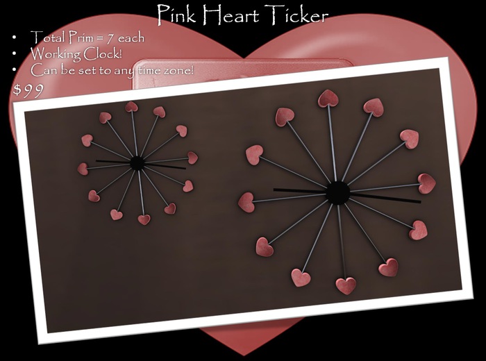 Heart Clocks - Pink