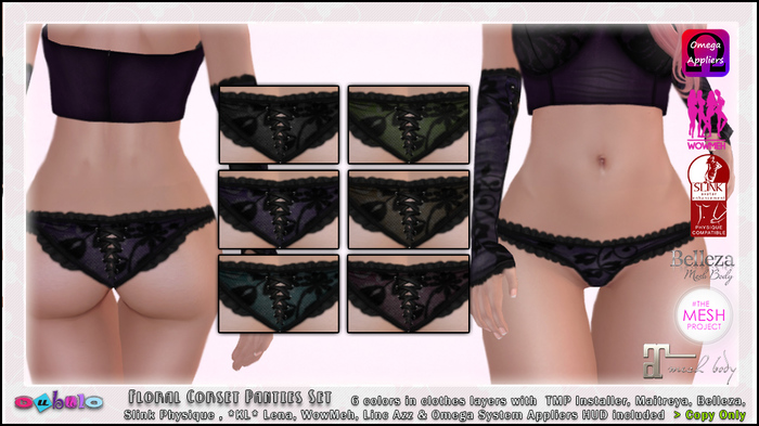 [ bubble ] Floral Corset Panties