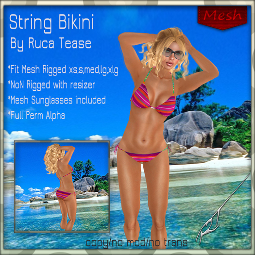 Ruca Tease Mesh String Bikini 