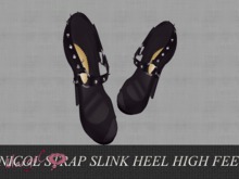 NICOL STRAP SLINK HEEL HIGH FEET BLACK - MargoC