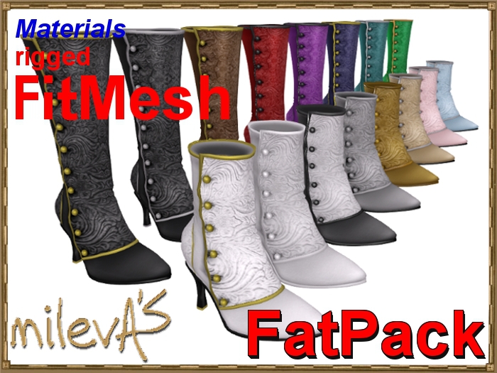 milevA's Victorian Buttons Boots FatPack * 16 Colors