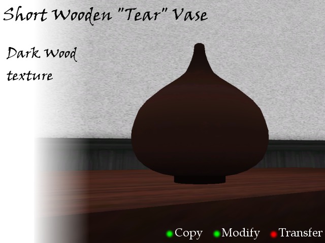 Short Wooden Tear Vase (boxed)