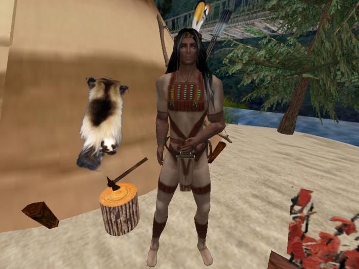 Native Indian Man Outfit - Rust
