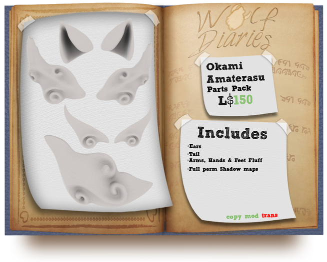 .Wolf Diaries. Amaterasu Parts Pack