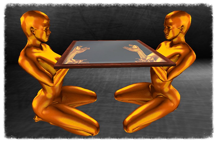 Gold Gemini Twins Coffee Table