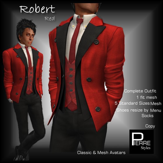 PierreStyles suit ROBERT RED 