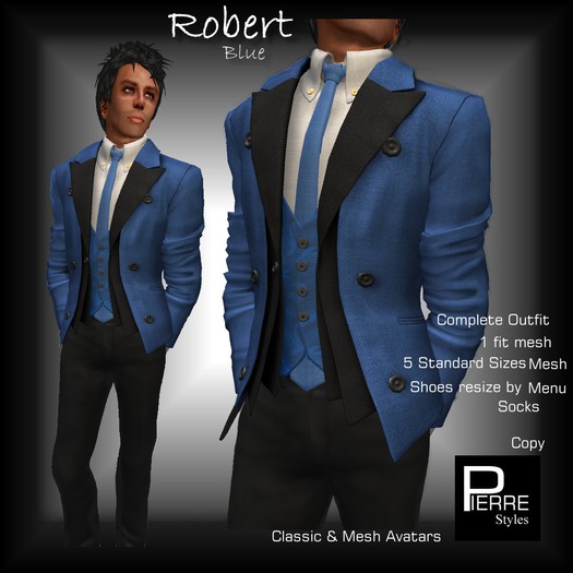 PierreStyles suit ROBERT BLUE 