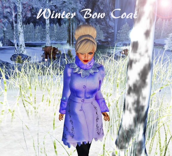 Winter Bow Purple Coat