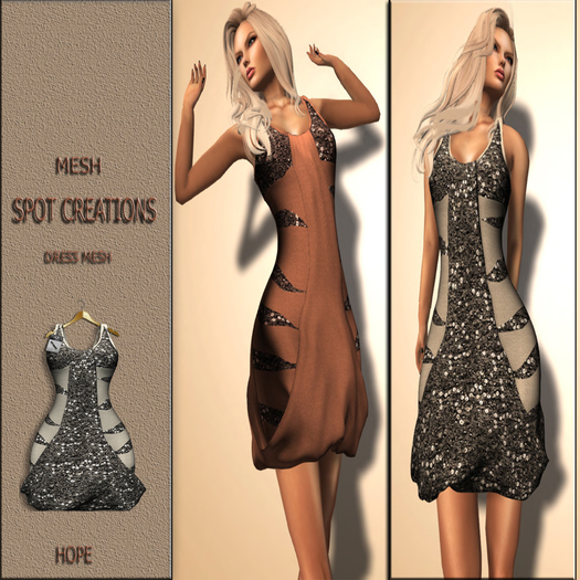 Spot Creation - Hope - Rigged Mesh Dress "Silver"