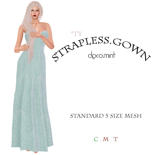 ::TY:: Strapless Gown Deco mint