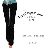 *::TY:: Belted Leather Pants - teal