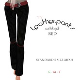 *::TY:: Belted Leather Pants - red