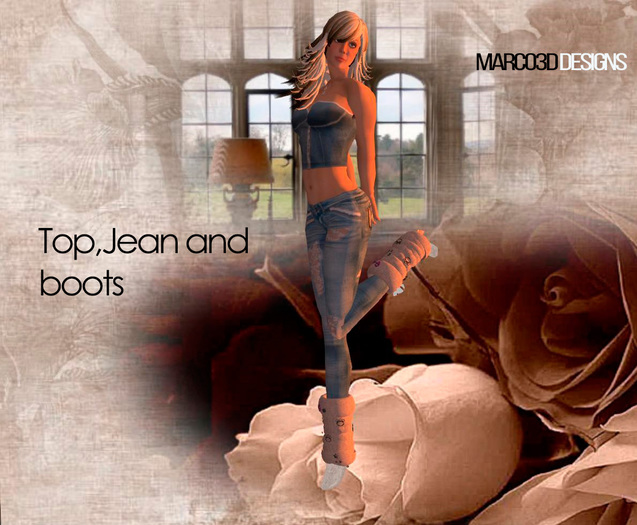 Top,Jean and Boots