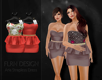 Aria Strapless Dress Vermilion