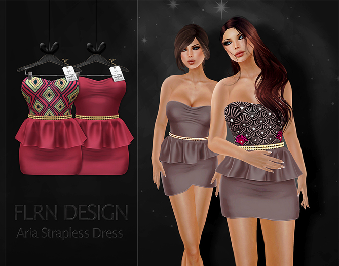 Aria Strapless Dress Pink