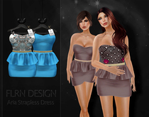 Aria Strapless Dress Blue