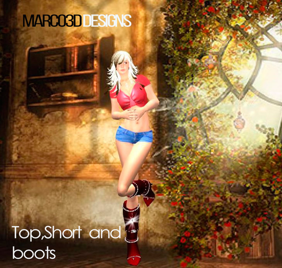 top, short and boots