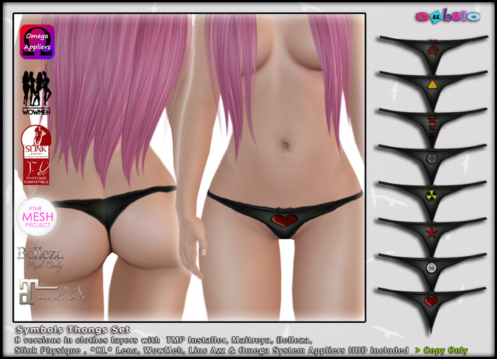 [ bubble ] Symbols Thongs Set