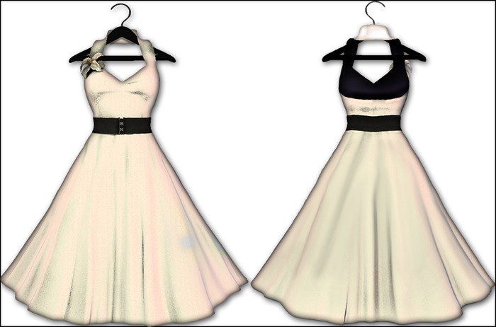 Retro Halter Dress - White - Pixel Passion