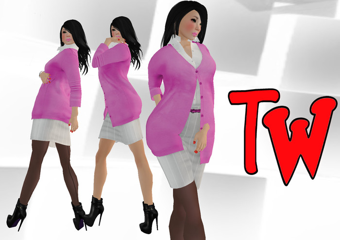 TW>Ladys Business Cardigan Dress Bonbon2